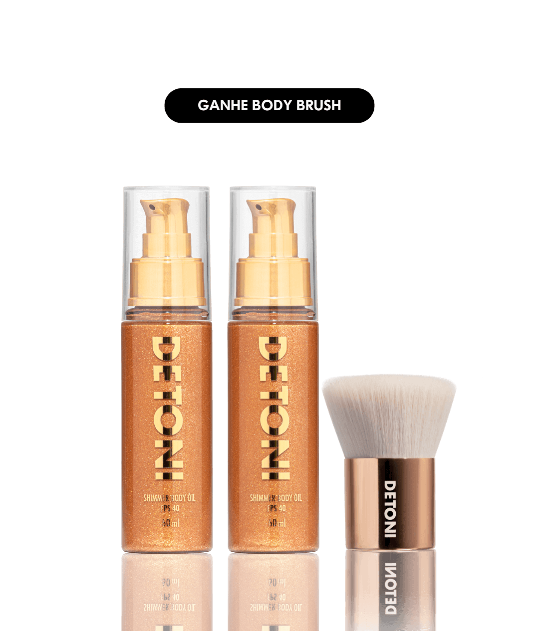 COMBO 2 SHIMMER BODY OIL | GANHE BODY BRUSH